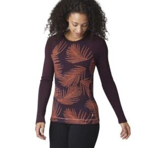 Smartwool Women's Sunset Coral Palm Merino Wool 250 Base Layer Top Size Small